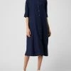 MAERZ Muenchen Blusenkleid Aus Leinen - Marineblau