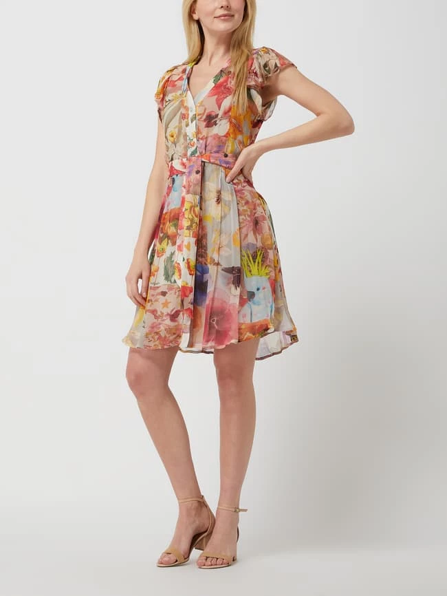 Frogbox Blusenkleid Aus Chiffon - Bleu