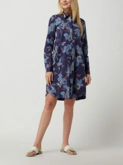 0039 Italy Blusenkleid Aus Baumwolle - Rauchblau