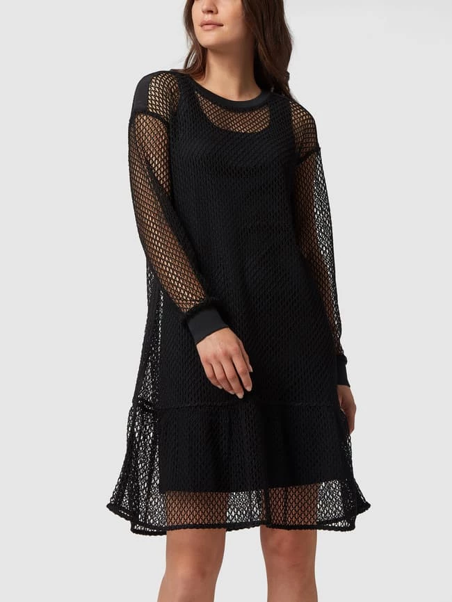 Marc Cain Midikleid In Netz-Optik - Schwarz – Bild 4