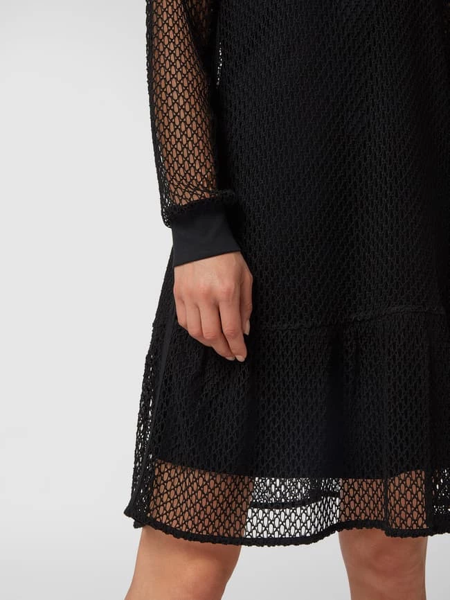 Marc Cain Midikleid In Netz-Optik - Schwarz – Bild 3