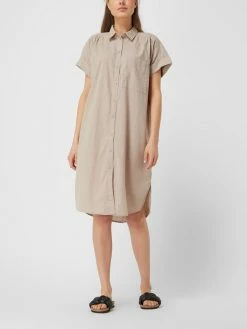 Esprit Hemdblusenkleid Aus Baumwolle - Taupe