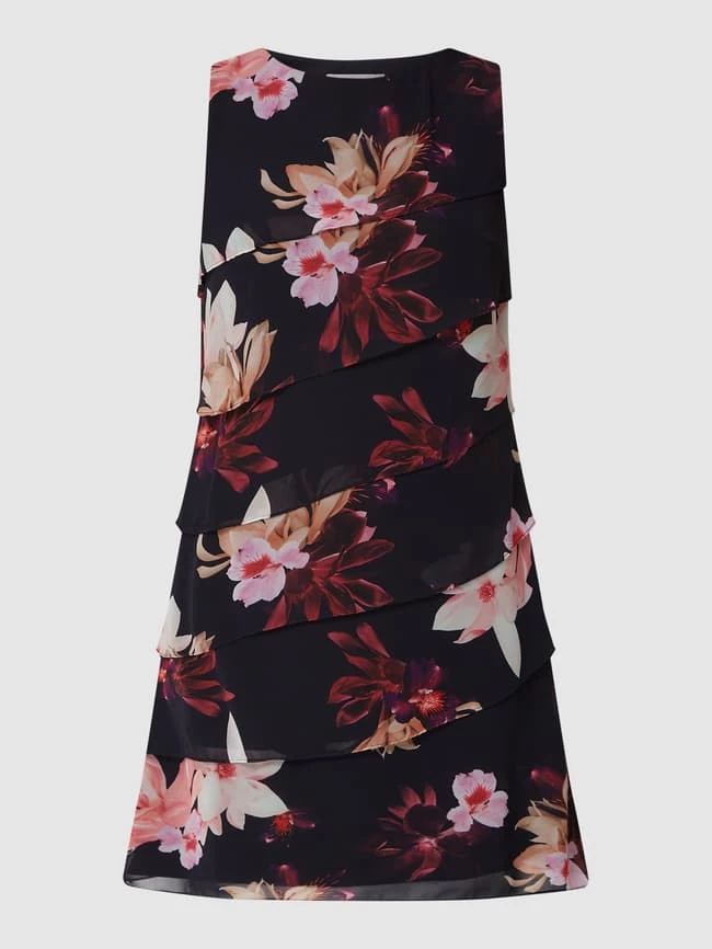 Christian Berg Cocktail Cocktailkleid Aus Chiffon Mit Floralem Muster - Marineblau Meliert – Bild 2
