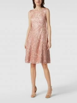 Adrianna Papell Cocktailkleid Mit Floralen Stickereien - Apricot