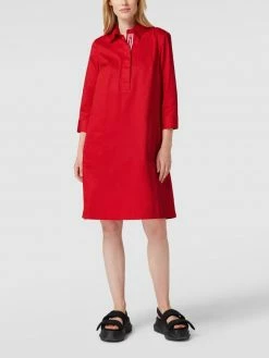 Christian Berg Woman Knielanges Hemdblusenkleid Mit Versteckter Knopfleiste - Rot