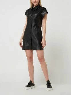 Mango Kleid In Leder-Optik - Schwarz