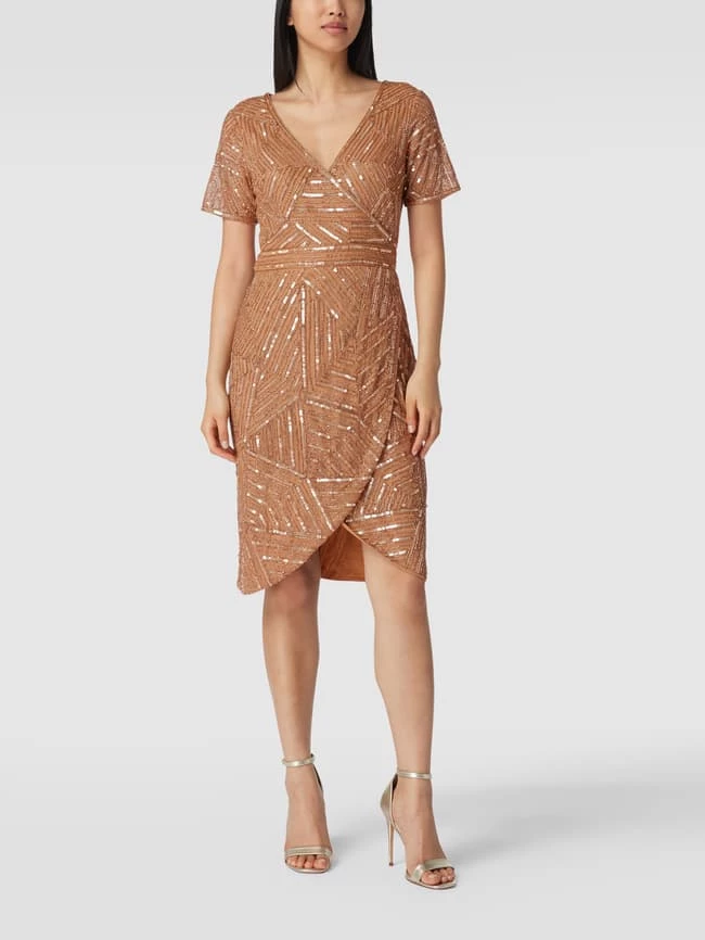 LACE & BEADS Cocktailkleid Mit Pailletten Und Ziersteinen - Rosa