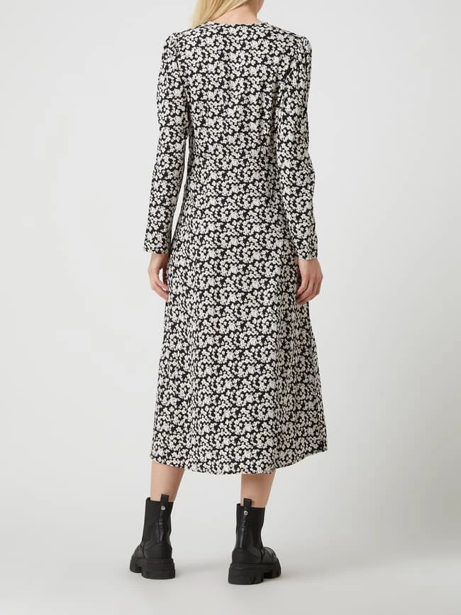 Pieces Midikleid Mit Millefleurs Modell 'Elle' - Schwarz – Bild 4