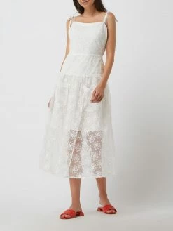 Bardot Midikleid Mit Floralen Stickereien Modell 'Aspen' - Offwhite