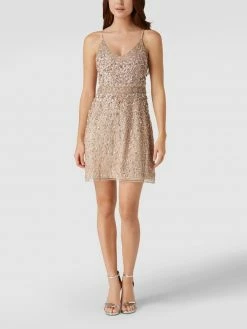 LACE & BEADS Cocktailkleid Mit Paillettenbesatz - Taupe