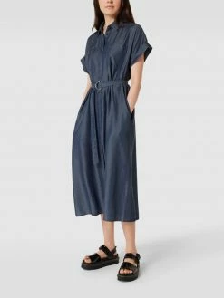 HUGO Hemdblusenkleid Mit Durchgehender Knopfleiste Modell 'Kanni' - Dunkelblau