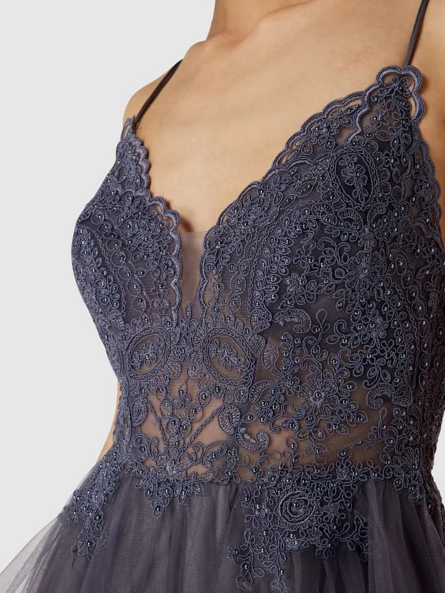 Laona Cocktailkleid In Minilänge Mit Floraler Spitze - Anthrazit – Bild 3