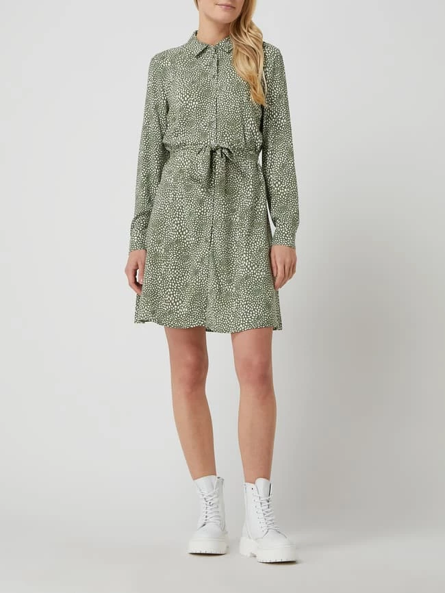 Vila Blusenkleid Aus Viskose Modell 'Paya' - Khaki Meliert