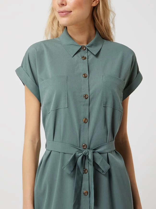 Only Blusenkleid Mit Taillengürtel Modell 'Hannover' - Schilf – Bild 3