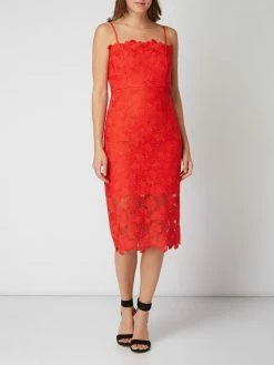 Bardot Kleid Aus Floraler Spitze - Rot