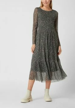 Tom Tailor Midikleid Aus Mesh - Olivgrün