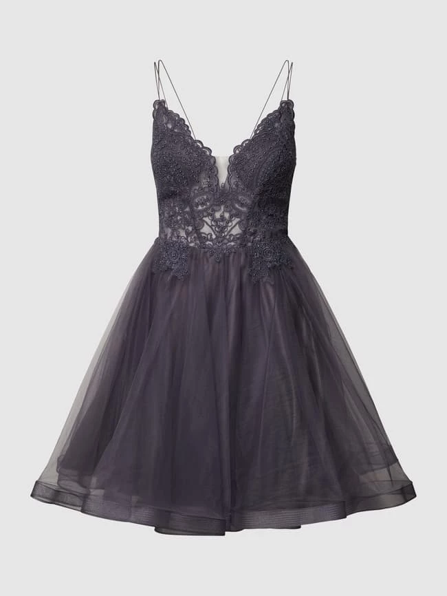 Laona Cocktailkleid In Minilänge Mit Floraler Spitze - Anthrazit – Bild 2