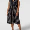 KAFFE Curve PLUS SIZE Midikleid Mit Streifenmuster - Marineblau