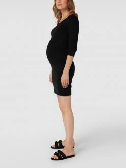 Mamalicious Umstands-Kleid Mit Raffungen - Schwarz