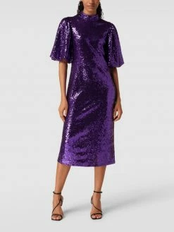 Selected Femme Midikleid Mit Paillettenbesatz - Purple