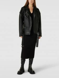 Only Midikleid In Ripp-Optik Modell 'INA' - Schwarz