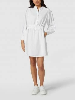 Marc O'Polo Hemdblusenkleid Aus Leinen Mit Stehkragen - Weiß