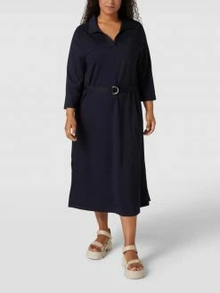 Tommy Hilfiger Curve PLUS SIZE Midikleid Mit Taillengurt - Marineblau