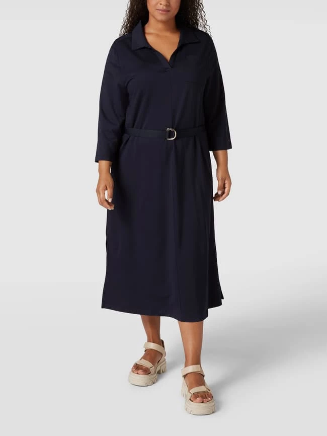 Tommy Hilfiger Curve PLUS SIZE Midikleid Mit Taillengurt - Marineblau 3 Tommy Hilfiger Curve PLUS SIZE Midikleid Mit Taillengurt - Marineblau