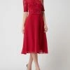 Christian Berg Cocktail Cocktailkleid Aus Spitze Und Chiffon - Kirschrot Meliert