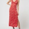 Pepe Jeans Midikleid Mit Floralem Muster Modell 'Nain' - Rot