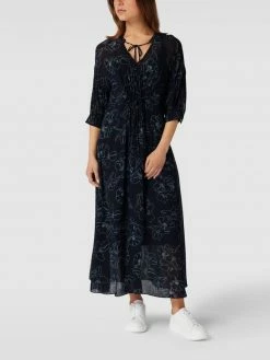 BOSS Midikleid Mit Floralem Muster Modell 'Danoreta' - Marineblau