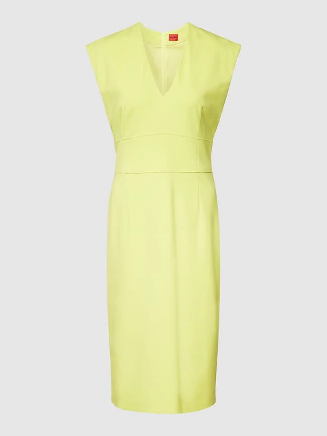 HUGO Etuikleid Mit Angeschnittenen Ärmeln Modell 'Kemanda' - Neon Gelb – Bild 2