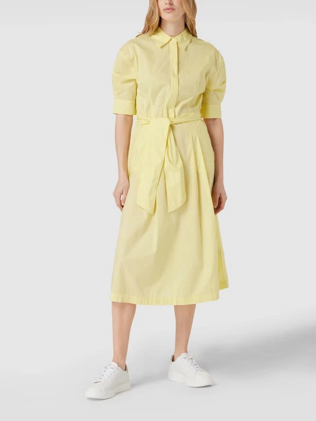 Marc O'Polo Kurzärmeliges Blusenkleid Mit Taillengürtel - Hellgelb – Bild 4