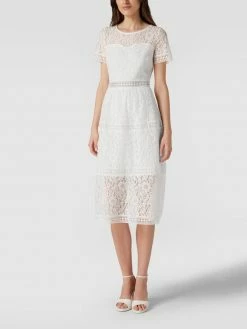 Apart Glamour Cocktailkleid Aus Floralen Stickereien - Offwhite