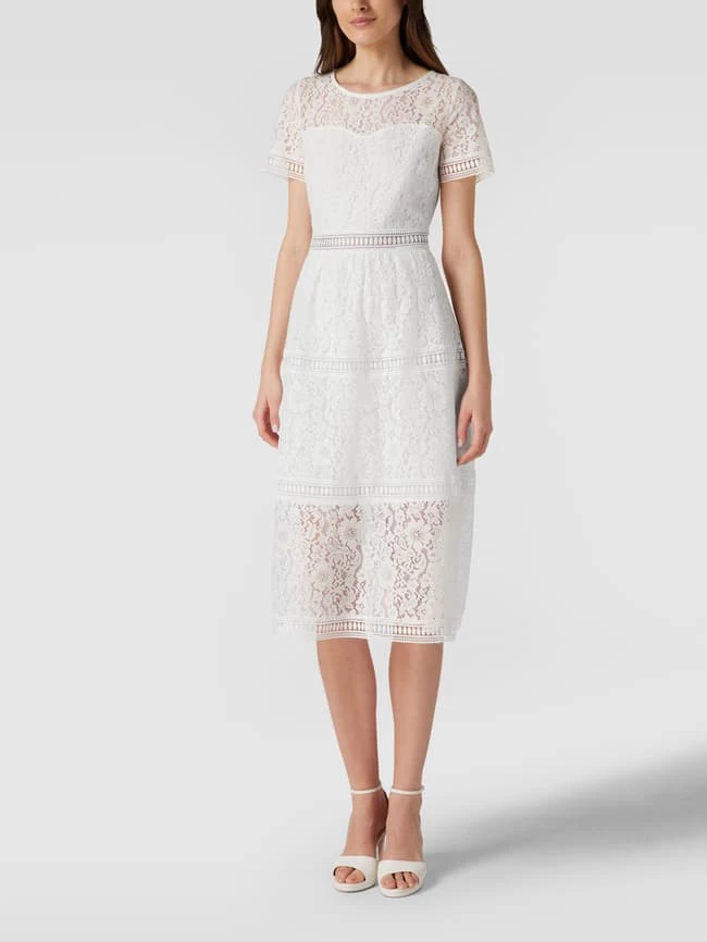 Apart Glamour Cocktailkleid Aus Floralen Stickereien - Offwhite