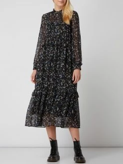 Jake*s Casual Kleid Mit Allover-Muster - Schwarz