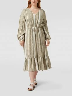 ONLY CARMAKOMA Midikleid Mit Kufiya-Muster - Olivgrün