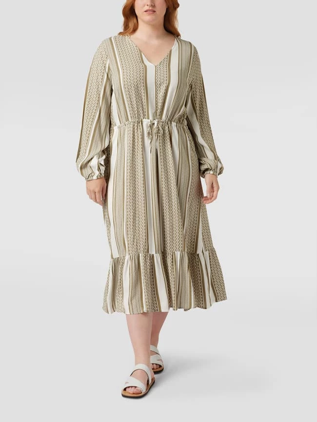 ONLY CARMAKOMA Midikleid Mit Kufiya-Muster - Olivgrün