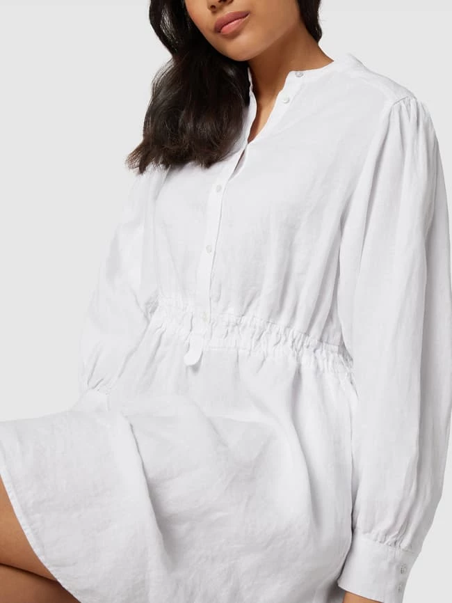 Marc O'Polo Hemdblusenkleid Aus Leinen Mit Stehkragen - Weiß 5 Marc O'Polo Hemdblusenkleid Aus Leinen Mit Stehkragen - Weiß – Bild 3