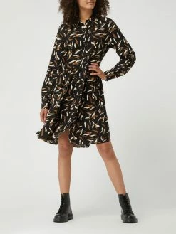 Object Blusenkleid Mit Allover-Muster Modell 'Lorena' - Schwarz