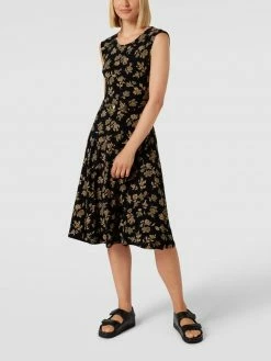 Lauren Ralph Lauren Midikleid Mit Allover-Muster Modell 'VABRIZIO' - Schwarz