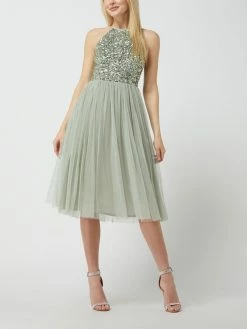 MAYA DELUXE Cocktailkleid Mit Pailletten - Lindgrün