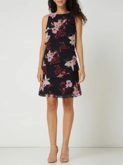 Christian Berg Cocktail Cocktailkleid Aus Chiffon Mit Floralem Muster - Marineblau Meliert