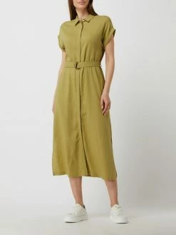 Jake*s Collection Blusenkleid Mit Taillengürtel - Olivgrün