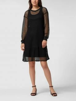 Marc Cain Midikleid In Netz-Optik - Schwarz