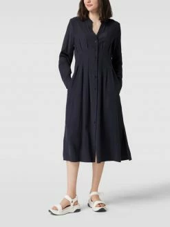 Jake*s Collection Midikleid Mit Gelegten Falten - Marineblau