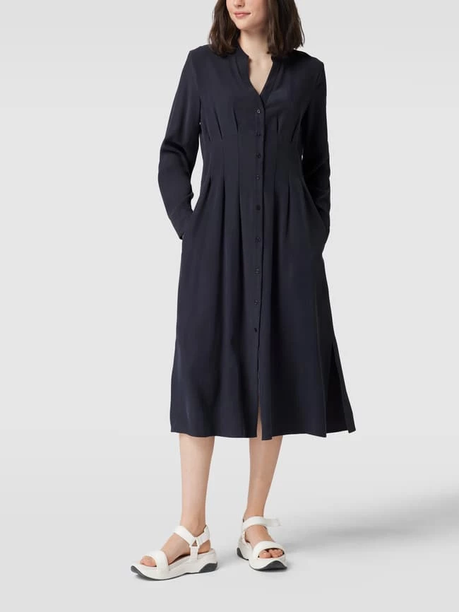 Jake*s Collection Midikleid Mit Gelegten Falten - Marineblau