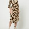 Vila Kleid Mit Animal-Print Modell 'Vikora' - Beige