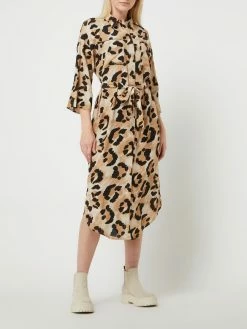 Vila Kleid Mit Animal-Print Modell 'Vikora' - Beige
