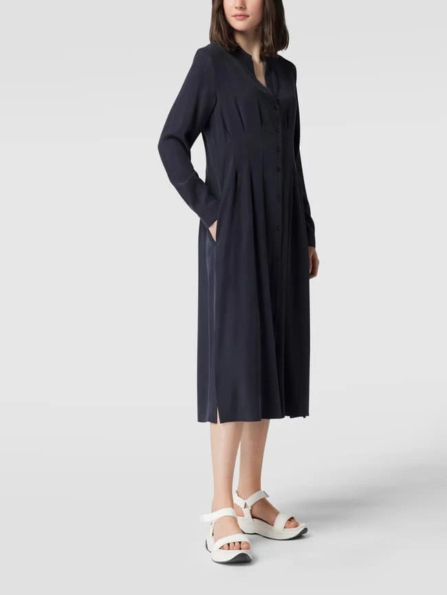 Jake*s Collection Midikleid Mit Gelegten Falten - Marineblau – Bild 4